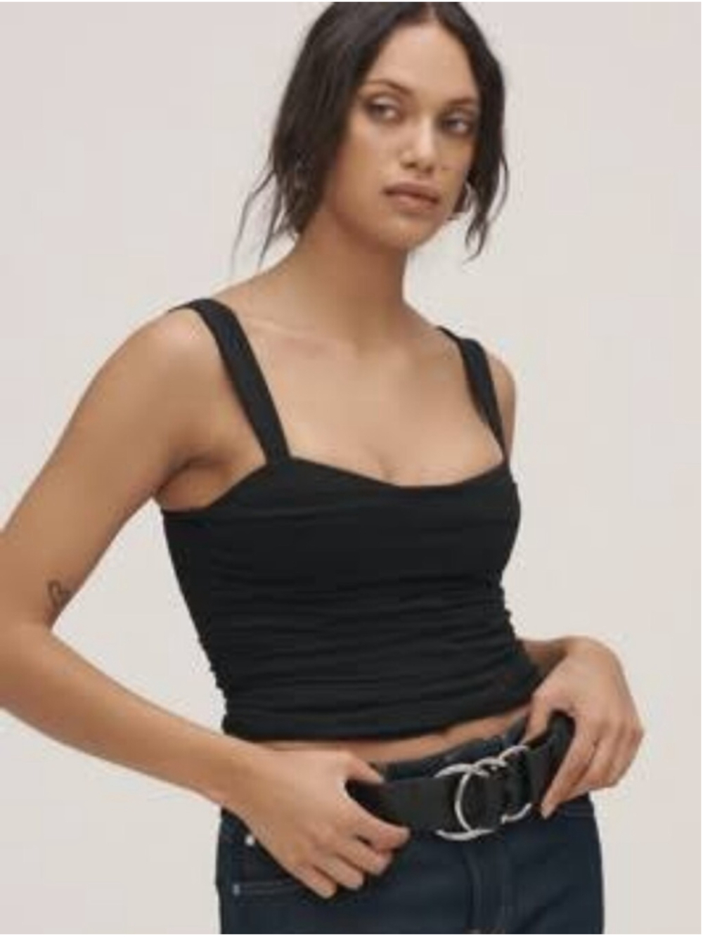 Antistar Tank Top Sheer Lined Black Top